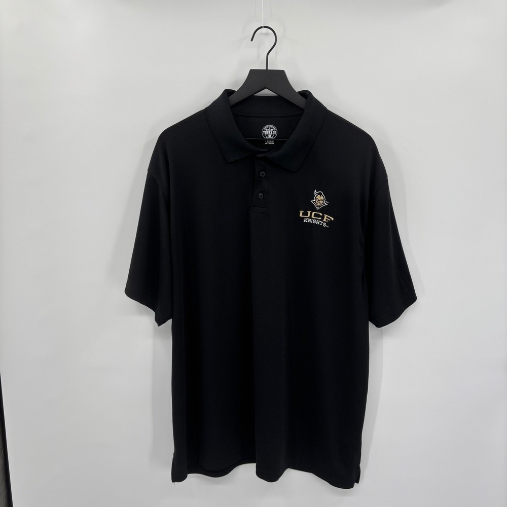 University of Central Florida UCF Knights Polo Shirt Mens 2XL Black Embroidered